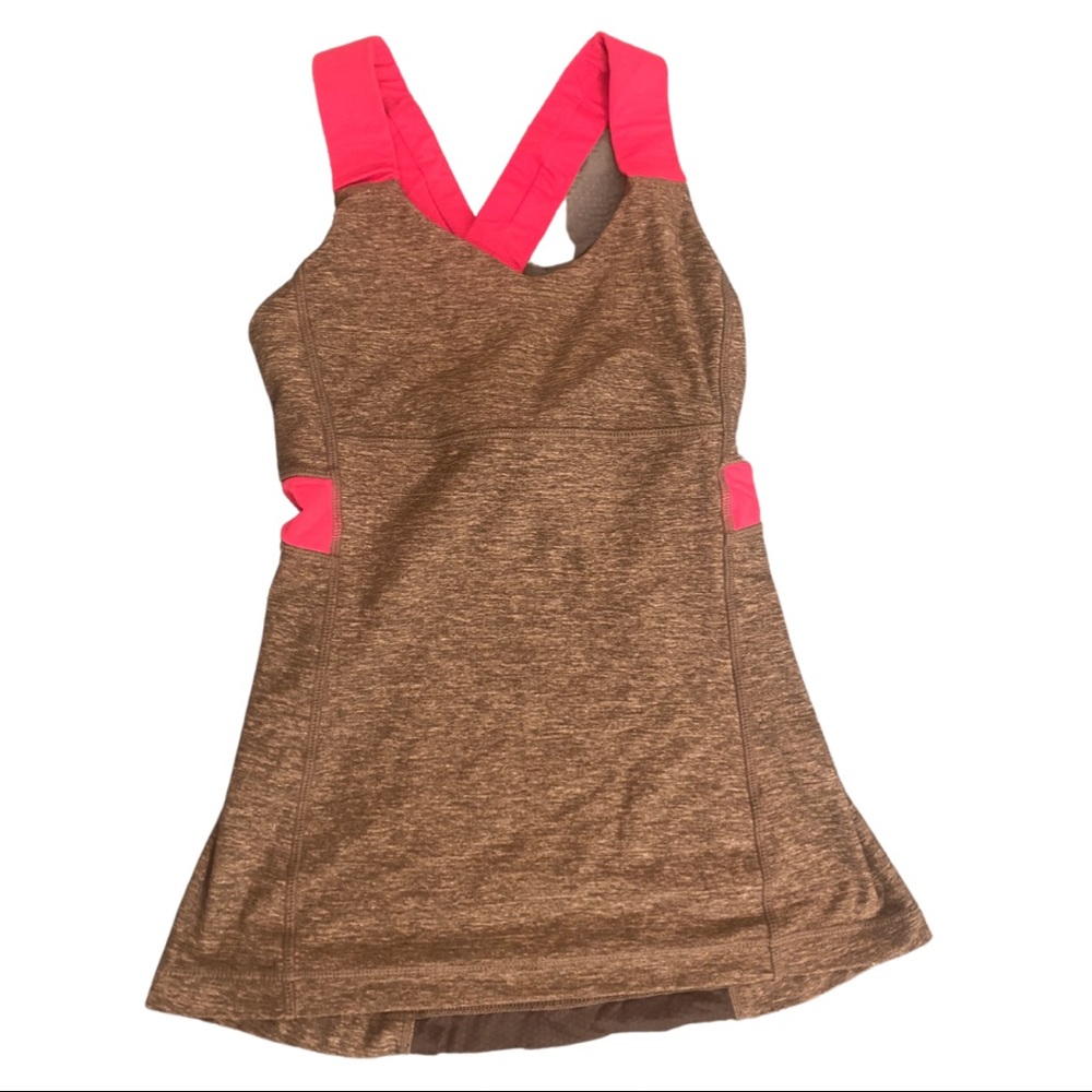 Pink and Grey Lululemon Built in Bra Top